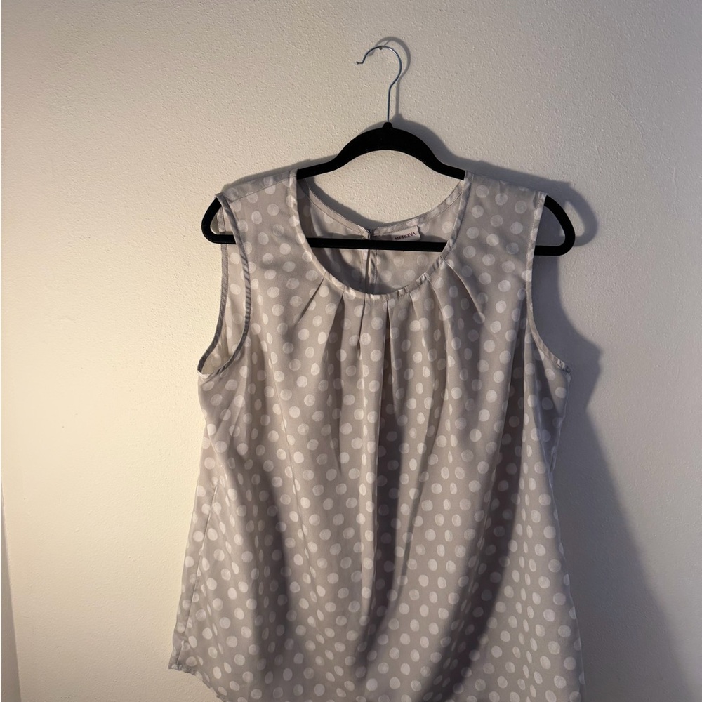 Merona Light Gray Polka Dot Sleeveless Top